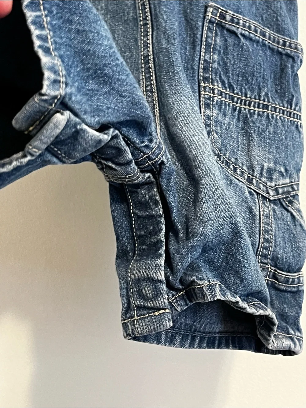 Vintage 90s OshKosh B’gosh Vestbak Blue Denim Jean Shortalls Overalls 18mo